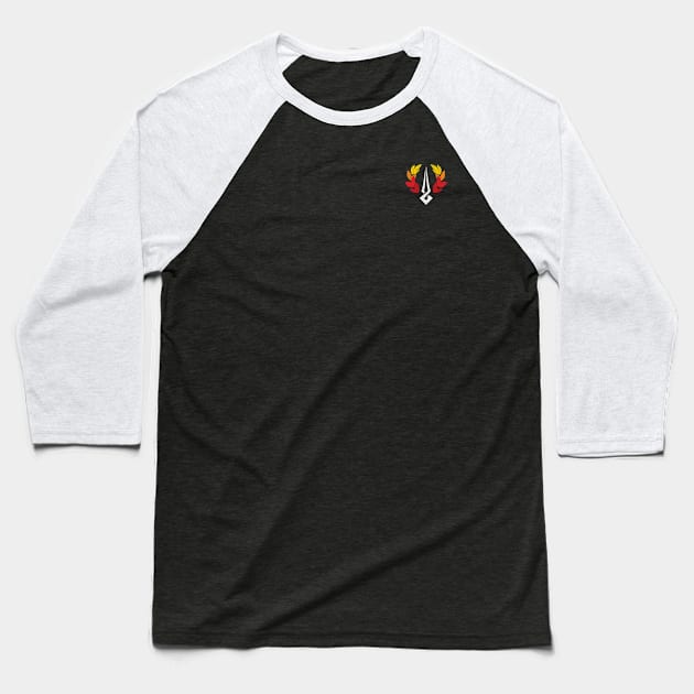 Hades Symbol (Chest Pocket) Baseball T-Shirt by huckblade